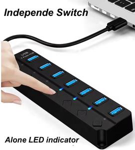 Hub USB 3.0 de 7 Puertos con Interruptor Individual e Indicador LED, Adaptador de Alta Velocidad de 5Gbps para <span class=keywords><strong>Laptop</strong></span>, PC, MacBook y Computadora de Escritorio - Product Image 2