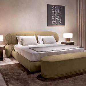 Modern Italian Style Elegant High-End Luxury 1.8m <b>Queen</b> Double <b>Bed</b> <b>with</b> Soft Upholstery <b>Storage</b> for Hotels and Master Bedrooms - Product Image 1