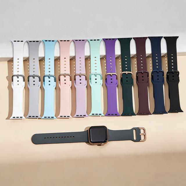 Silicone Watch Strap for Apple Watch Series 11 10 Ultra 3 2 38mm 42mm 46mm 49mm Sport for Women's Men for Apple Watch Bands