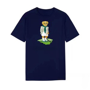 T-shirt décontracté style européen et américain pour <span class=keywords><strong>femme</strong></span>, 180 grammes, col rond, imprimé ours, fermeture en coton, haute résistance - Product Image 2