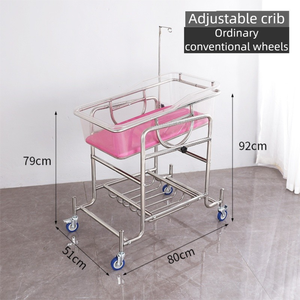 Nouveau chariot de Transport de meubles d'hôpital naturel avec berceau en acier inoxydable berceau bébé berceau chariot de lit pour les soins du nouveau-né - Product Image 3