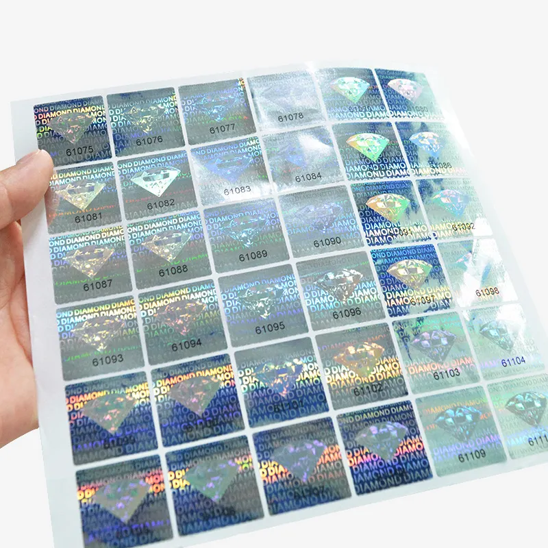 Custom Print Originele 3d Hologram Leegte Security Sticker Afdrukken Garantie Sticker Met Serienummer