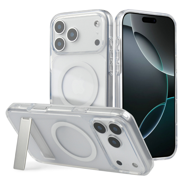 2025 Luxury Wireless Charging Kickstand Back Cover Magnetic Shockproof Case for iPhone 17 Pro Max 17 Air Case with OEM/ODM Logo
