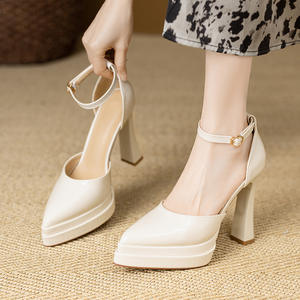 Nouvelles Chaussures Mary Jane de Mariée Style Français Été-Automne 2026, Rétro Britannique, à Semelle Épaisse, en Cuir, Tendance Mode, Talon Haut - Product Image 1