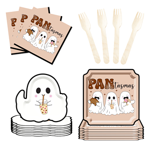DAMAI New Model Ghost square Plate Paper Themed Disposable Paper Plate and Paper Cup for Halloween Party Supply - Product Image 4
