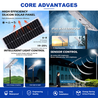 Lampu Jalan Tenaga Surya LED Terintegrasi All in One Berdaya Tinggi Aluminium Tahan Air Ip65 untuk Luar Ruangan 50w 100w 150w 200w