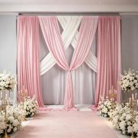 2 panneaux de rideaux de fond colorés en tissu de soie de lait pour arche de mariage, photomaton, arrière-plan d'événement
