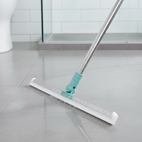 Brosse de nettoyage magique avec manche long réglable 180 °   Serpillère rotative en silicone pour sols, vitres et salles de bain domestiques