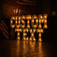 Lettres lumineuses personnalisables blanc chaud - Éclairage style vintage pour décoration de réception de mariage