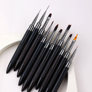 Ensemble de 10 pinceaux à ongles de haute qualité, manche en métal, poils en nylon et en kolinsky, pour la décoration des ongles, la peinture, le design, pour salon de manucure - Product Image 5