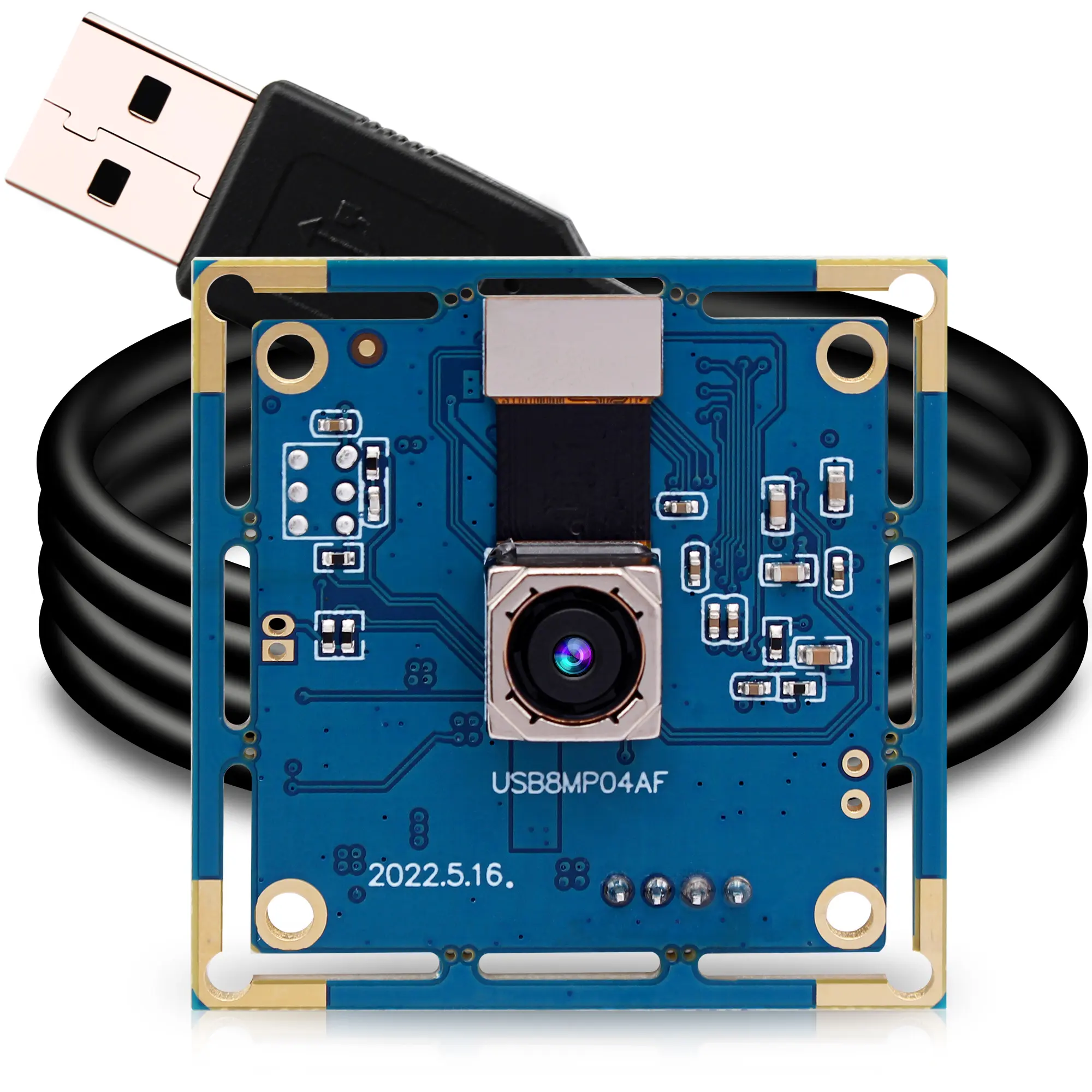ELP 8MP CMOS IMX179AFオートフォーカスUSBカメラモジュール無料ドライバードキュメント/QRコード/バーコードスキャン用の高速USBウェブカメラボード