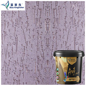 Peinture liquide décorative personnalisée pour bâtiment, revêtement mural en acrylique texturé Graffiato, application par raclage, bleu bleuette - Product Image 3