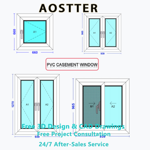 Fenêtre à battant AOSTTER insonorisée 45 dB <span class=keywords><strong>en</strong></span> PVC avec triple vitrage asymétrique pour usage commercial routier, taille personnalisée, haut de gamme - Product Image 2