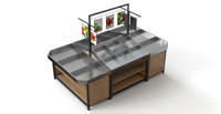 Modern supermarkt fruit- en groentepresentatierek, meerlaags, voor complete supermarktprojecten