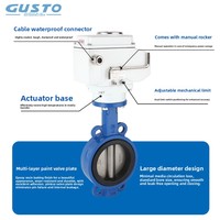 Katup Kupu-Kupu Flens Ganda Elektrik D971X-16Q Segel Lunak Karet Tahan Aus Baja Tahan Karat Anti Ledakan DN100
