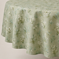 Nappe Ronde en Polyester et Lin à Motif Personnalisé, Vente en Gros, Idéale pour Mariages en Extérieur, Événements et Location de Fêtes