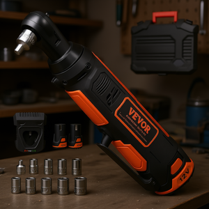 Clé à cliquet électrique sans fil Vevor 12V 3/8 po 33 Ft Lbs Couple variable Vitesse variable Avec jeu de douilles et lumière LED - Product Image 2