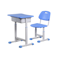 Table pour collège élémentaire Mobilier de salle de classe Ensemble bureau et chaise modernes en plastique pour étudiants et enfants pour les écoles