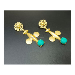 Boucles d'oreilles en plaqué or, bijoux de créateur faits à la main pour la vente en gros du fournisseur indien, Offre Spéciale - Product Image 1