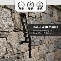 Fendeuse à bois personnalisée JH-Mech avec support à encoches multi-étapes, fixation murale verticale, ancrage renforcé à double point pour fendeuse à bûches