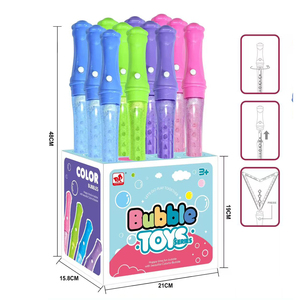 Juguete de Burbujas de 48 cm para Fiestas de Verano, Máquina de Burbujas de 220 ml, Varita de Burbujas con Adhesivos, Juguete de 19 Pulgadas, Solución de Recarga de Burbujas, Juguete de Verano - Product Image 3