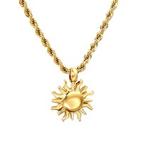 Collier Pendentif Soleil en Acier Inoxydable Gaovo Unisexe, Chaîne Serpent Géométrique Minimaliste, Luxe Léger Tendance pour Quotidien et Fêtes