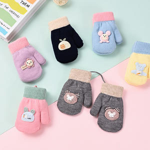 Sarung tangan bayi, kartun dengan tali bulu tebal untuk bayi dan balita untuk bersepeda dan bepergian di musim gugur dan musim dingin - Product Image 2