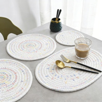 Sous-verres et sets de table réutilisables en polyester et coton de luxe pour la décoration de table, dessous de plat, dessous de tasse, dessous de pot, et plaques isolantes
