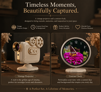 Horloge rétro en plastique faite à la main avec haut-parleurs intégrés, style Unicle, ornement de bureau vintage, décoration d'intérieur, cadeau promotionnel original