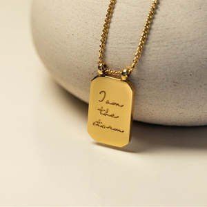 Collier personnalisé <span class=keywords><strong>Mantra</strong></span> pendentif gravé étiquette Octangle collier inspiré JE SUIS LA TEMPÊTE - Product Image 2