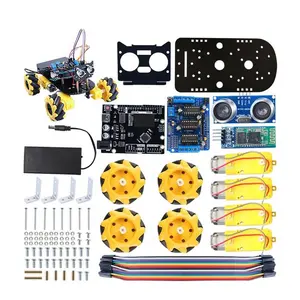 Chasis de coche inteligente Mecanum rueda base placa seguimiento DIY kit omnidireccional rueda robot 4WD Drive adecuado para Arduino