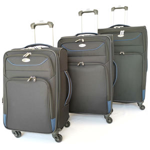 Tela suave <span class=keywords><strong>EVA</strong></span> trolley de viaje caso spinner ruedas 3pcs conjunto 360 ruedas de equipaje - Product Image 4