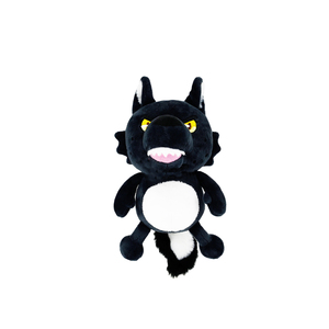 Coussin Mascotte Loup Noir Mignon Personnalisable en Peluche avec Rembourrage en Coton PP et Doublure en Maille – Cadeau d'Anniversaire pour Enfants - Product Image 3