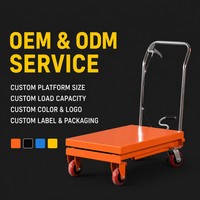 Chariot de levage manuel à ciseaux hydraulique, capacité 350 kg, hauteur de levage 1,3 m, certifié CE ISO9001, vente en gros d'usine, OEM ODM