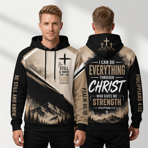 Sudadera con Capucha Cristiana para Hombre, 100% Algodón, Felpa, Corte Regular, Transpirable, Ecológica, con Bolsillos, Diseño Casual de Invierno con Estampado - Product Image 2