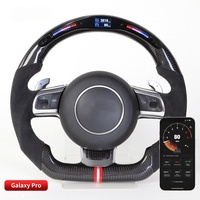 Setir Mobil Serat Karbon Asli dengan Kontrol LED Kecepatan, Model Sport untuk Audi TT TTS TTRS R8, Produk Terlaris
