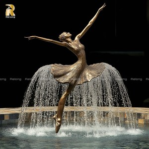 Fontaine d'eau en bronze personnalisée RELONG, sculpture en métal représentant une ballerine dansante, taille réelle, à vendre - Product Image 5