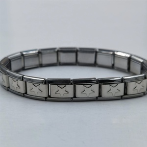 Bracelets en acier inoxydable de style italien, vente en gros pour femmes et hommes, avec diamants, perles et motif étoile, fabrication DIY - Product Image 5