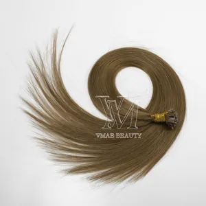 VMAE Pre Bonded Cuticle Aligned Double Drawn Keratin Hair 100g Straight Body Wave #8 #6 Flat Tip Tape Hair Extension Type