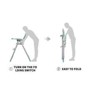كرسي أطفال عالي قابل للطي خفيف الوزن وعصري متعدد الوظائف للاستخدام في غرفة المعيشة مع ميزات أمان مصنوع من مادة البولي بروبيلين للأعمار من 1-6 سنوات - Product Image 5
