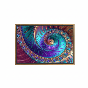 Modern Printed Canvas: 3D Swirl Abstract Art for Contemporary Wall Decor,<b>GOLD</b> <b>FRAMED</b> CANVAS - Product Image 2