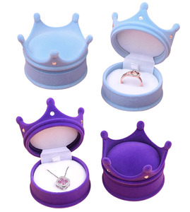 Sang Trọng Ưa Thích Vương Miện Đổ Xô Hộp Đồ Trang Sức Mini Nhẫn Đồ Trang Sức Hiển Thị Lưu Trữ Trường Hợp Nhẫn Tổ Chức Bao Bì Trong Kho - Product Image 3