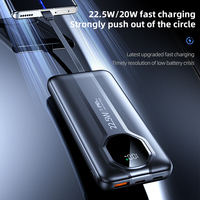 OEM Prix bas, ultra fin, charge rapide, batterie externe 20W, chargeur portable 10000mAh, écran LED, haute capacité, sortie USB-C