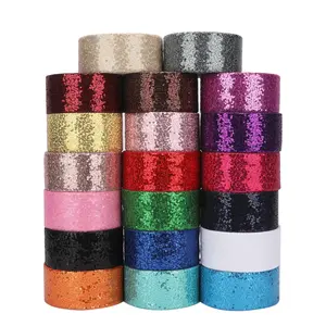 Sequin Ribbon 3inch 75mm Red Sequin Fabric Glitter Scribble Sequin Ribbon Listones Cinta 25Y/Roll