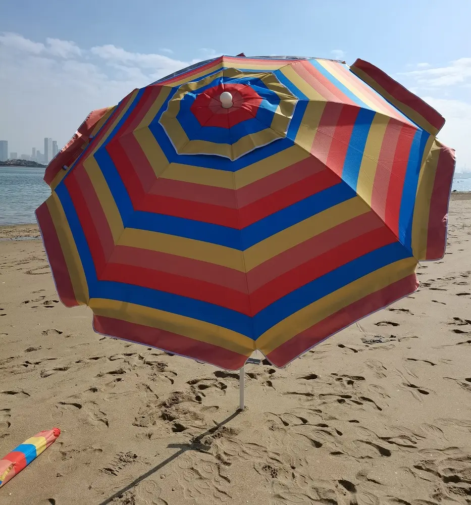 Tommy Bahama Soortgelijke Strand Paraplu Met Tilt En Zand Anker Basis En Uv Coating Stof