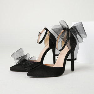 11.5CM <b>Big</b> <b>Bow</b> Talon Pour Femme Elegant Closed Toe 2025 New High Heeled Sandals - Product Image 4