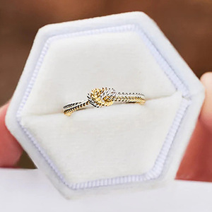 Double Rope Knot Design Ring Simple Style Finger Ring for Women - Product Image 6