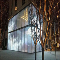 Écran LED transparent couleur personnalisé pour extérieur, boîte de nuit, P3.91-7.81P2.6-5.2, fournisseur OEM SDK, mur vidéo 16:9, IP43, garantie 3 ans