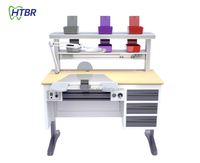 Banc de laboratoire multifonctionnel pour une seule personne avec lampe loupe LED intégrée et pistolet à air comprimé – Poste de travail pour laboratoire dentaire