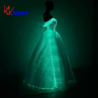Dream Shining LED Disfraces Programable Princesa Vestido de novia luminoso para danza del vientre y ropa de rendimiento de salón